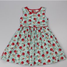 C52052: Girls All Over Print, Lined Dress (3-8 Years)